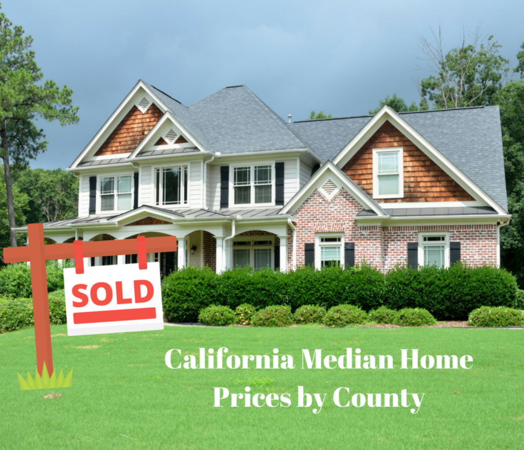 Median home price in California by